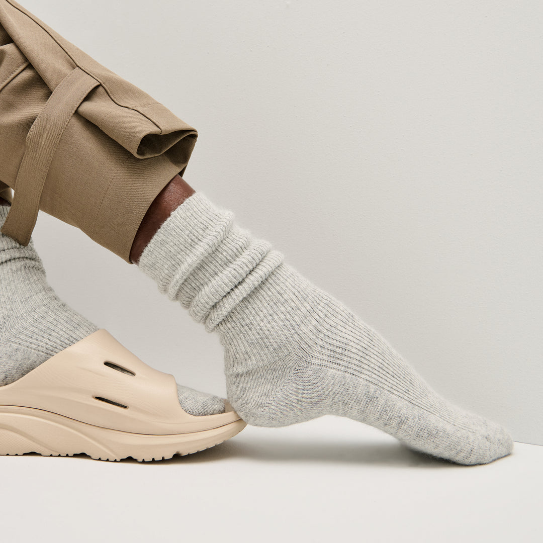 Angora Crew Socks - LightGrey (WOMEN)
