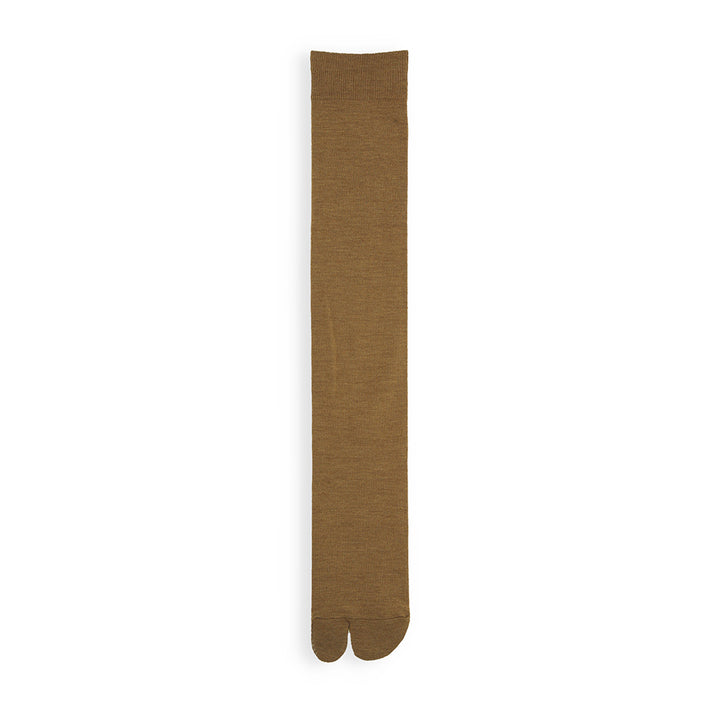 Extra Fine Merino Tabi Knee High Socks - YellowBrown (WOMEN)