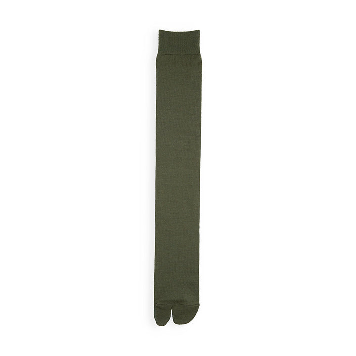 Extra Fine Merino Tabi Knee High Socks - Olive (WOMEN)