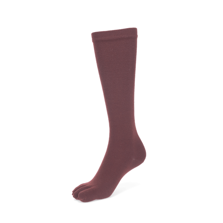 Super Extra Fine Merino Toe Knee-High Socks - DarkRed (WOMEN)