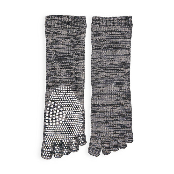 Reflexology Cotton Toe  Crew Socks - Black