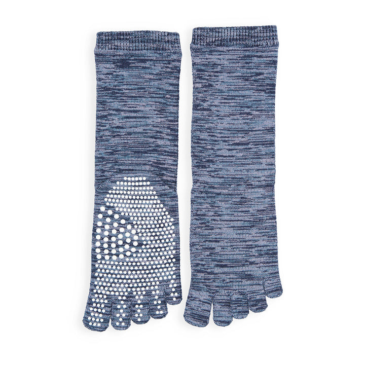 Reflexology Cotton Toe  Crew Socks - Navy