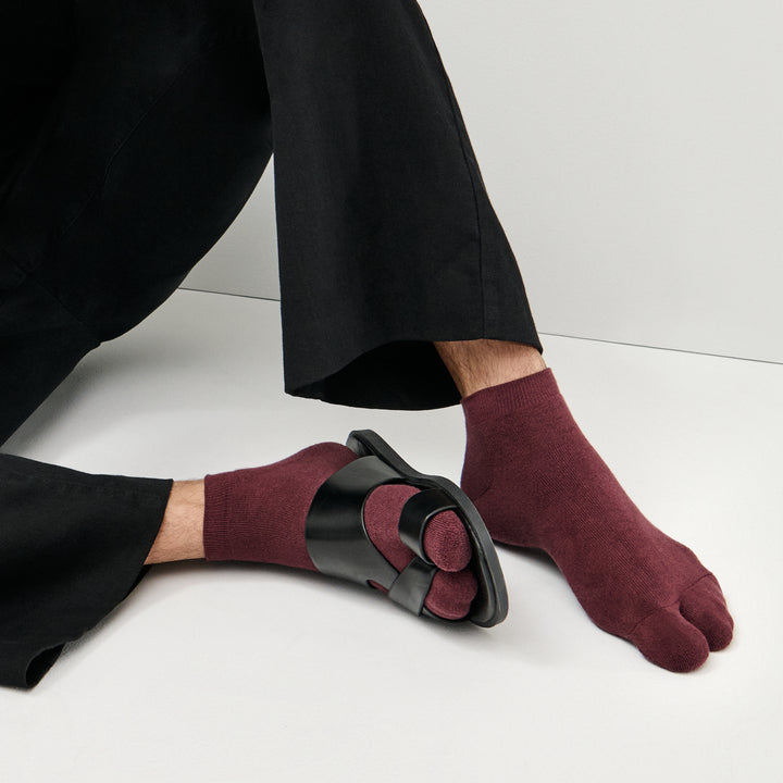 Cotton Pile Tabi Sneaker Socks - DarkRed (MEN)