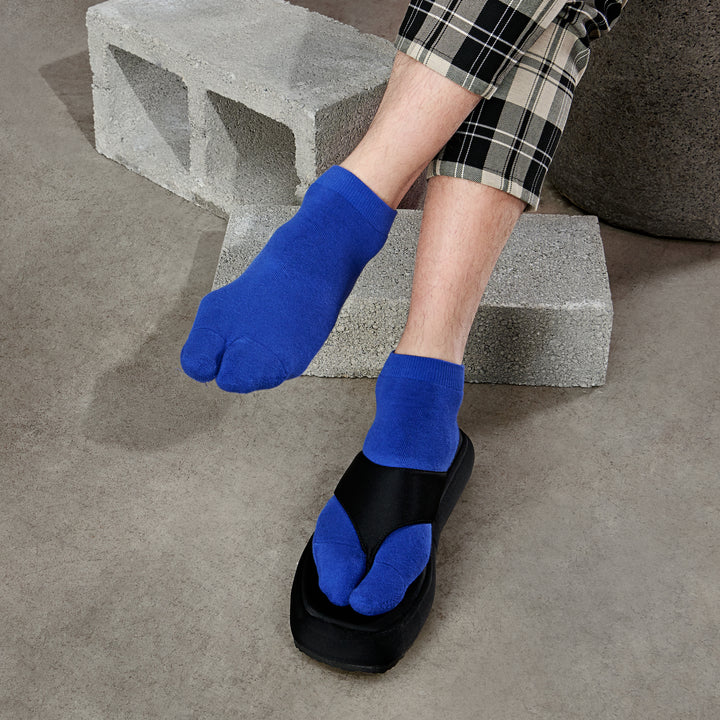 Cotton Pile Tabi Sneaker Socks - VintageBlue (MEN)