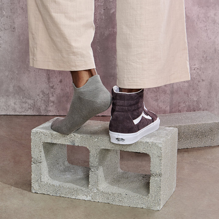 Ankle-Guard Cotton Sneaker Socks - Grey (MEN)