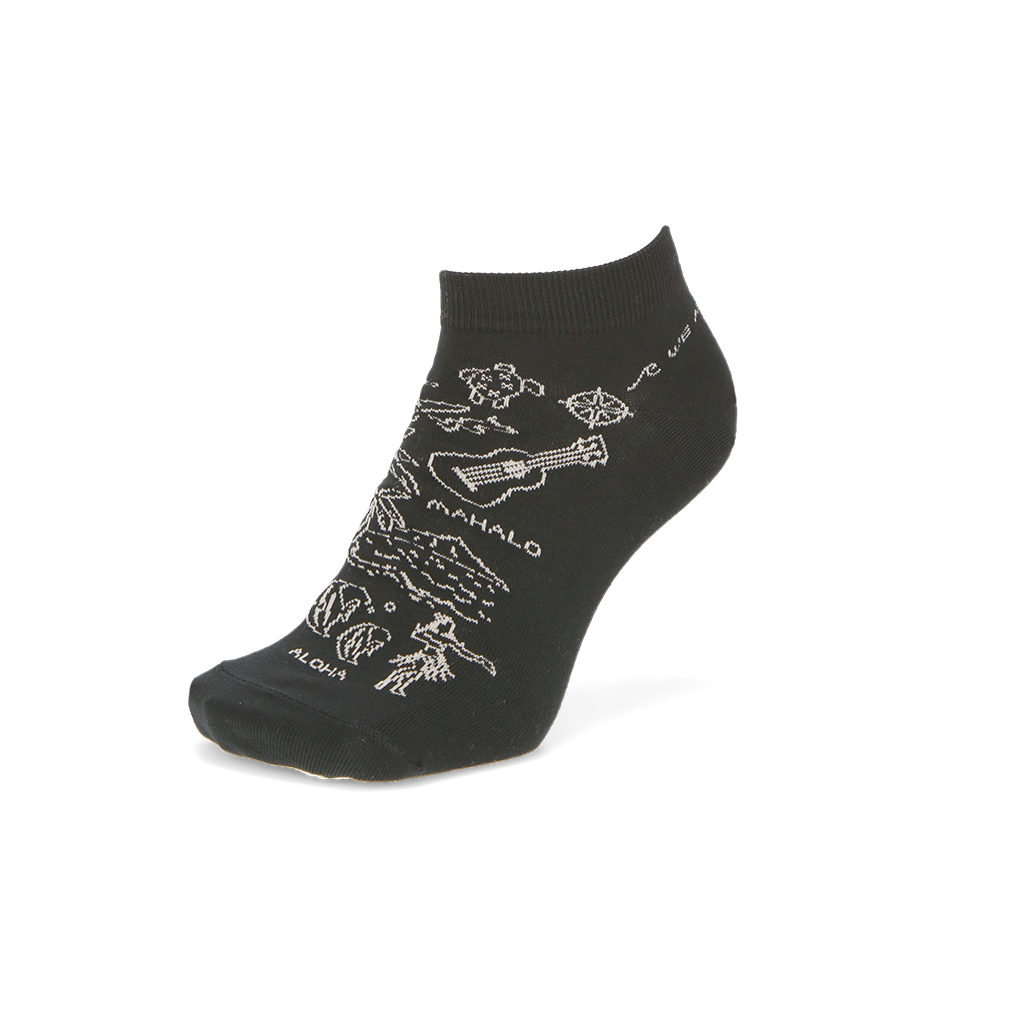 Aloha Cotton Sneaker Socks - Black (MEN)