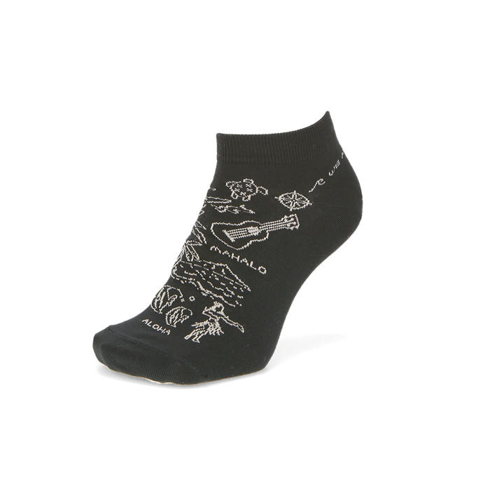 Aloha Cotton Sneaker Socks - Black (MEN)
