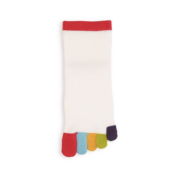 Colorful Toes Cotton Short Crew Socks - Ivory (MEN)