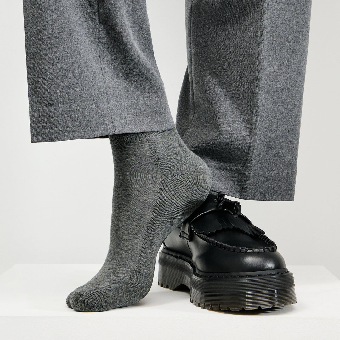 High-Standard Cotton Pile Short Crew Socks - DimGrey