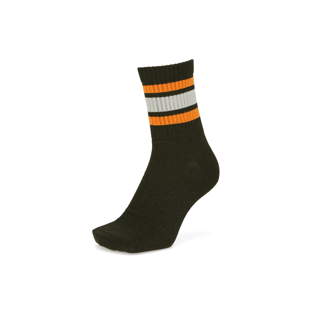 Sandwich-Stripes Washi Crew Socks - Black (MEN)