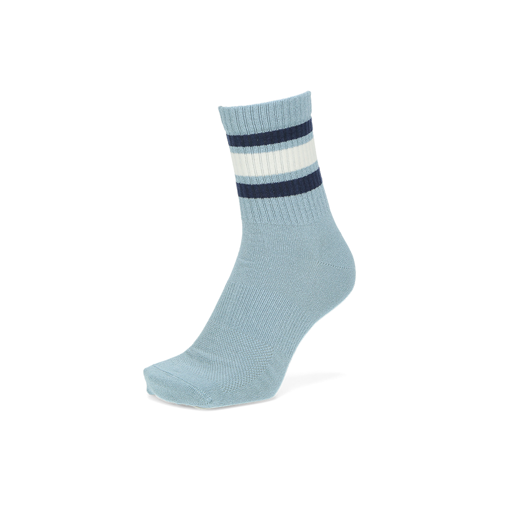 Sandwich-Stripes Washi Crew Socks - LightBlue (MEN)