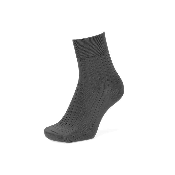 Silky Cotton Short Crew Socks - Black (MEN)