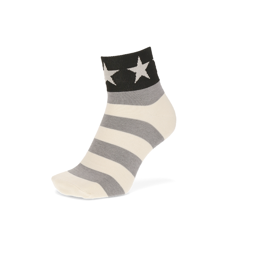 Stars and Stripes Short Crew Socks - Grey (MEN)