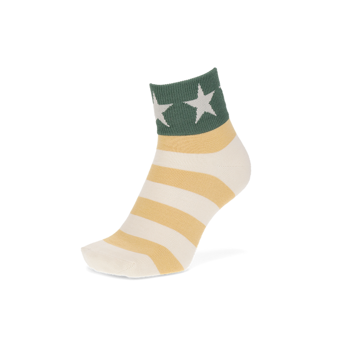 Stars and Stripes Short Crew Socks - LightYellow (MEN)