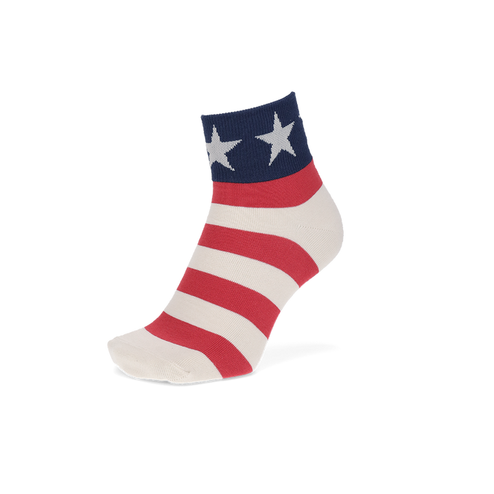 Stars and Stripes Short Crew Socks - Red (MEN)