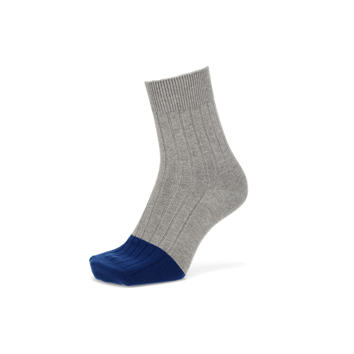 Merino-Toe x Cotton Crew Socks - LightGrey
