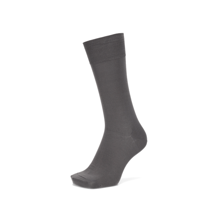 Premium Silky Cotton Plain Crew Socks - DimGrey (MEN)