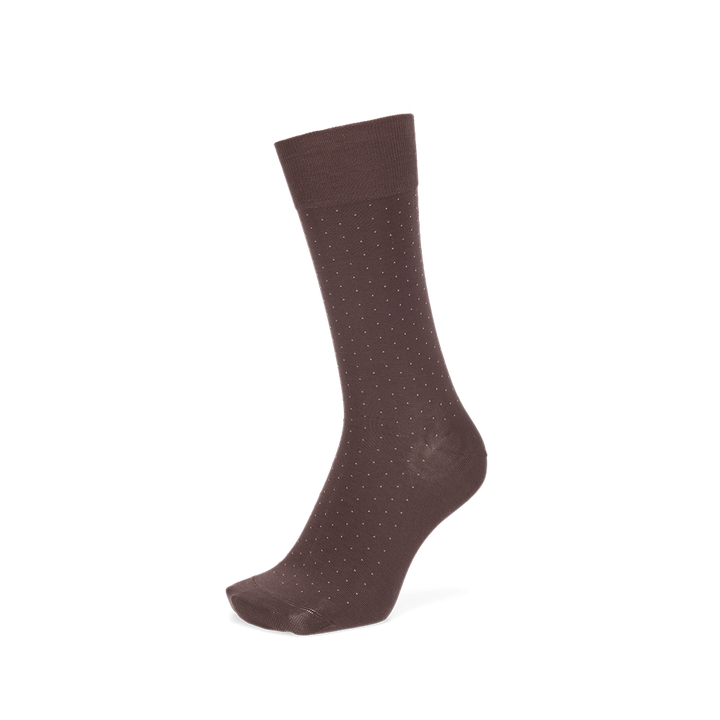 Plush Pin Cotton Crew Socks - DarkBrown (MEN)