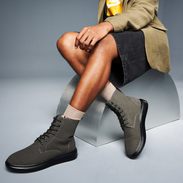 Wide-Ribbed Cotton Crew Socks
