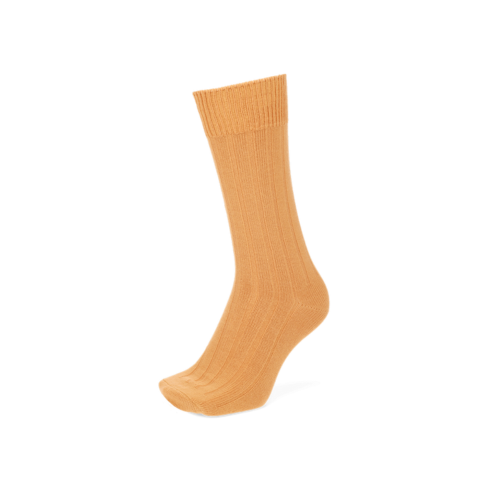 Wide-Ribbed Cotton Crew Socks - BrightOrange