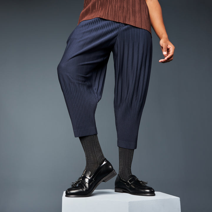 Soft Lamé Ribbed Crew Socks (MEN)