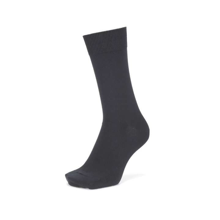 Solid Color Cotton Crew Socks - Black (MEN)
