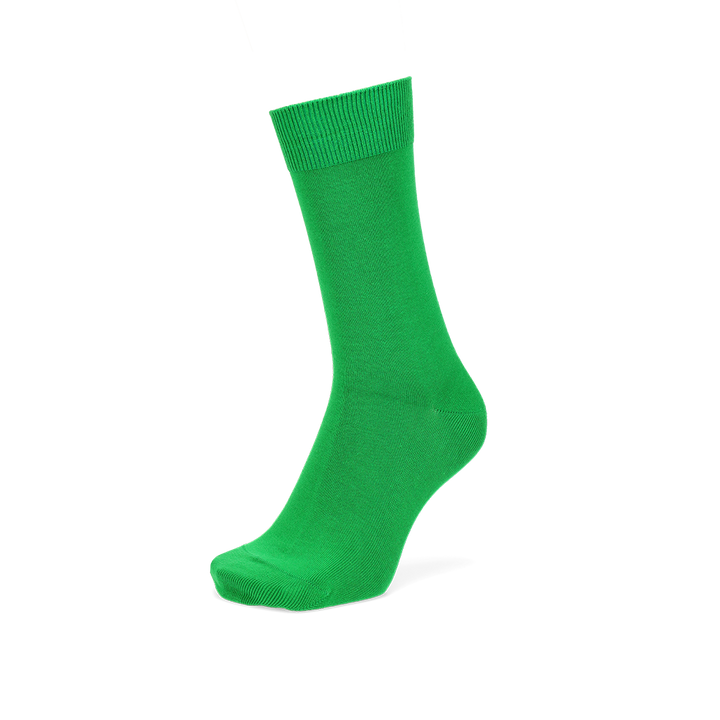 Solid Color Cotton Crew Socks - Green (MEN)
