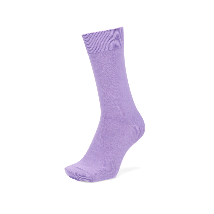 Solid Color Cotton Crew Socks - Lavender (MEN)