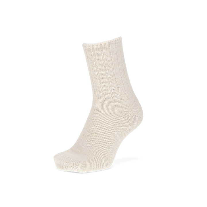 Ribbed Merino Crew Socks - White (MEN)