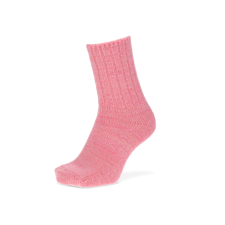 Ribbed Merino Crew Socks - Pink (MEN)