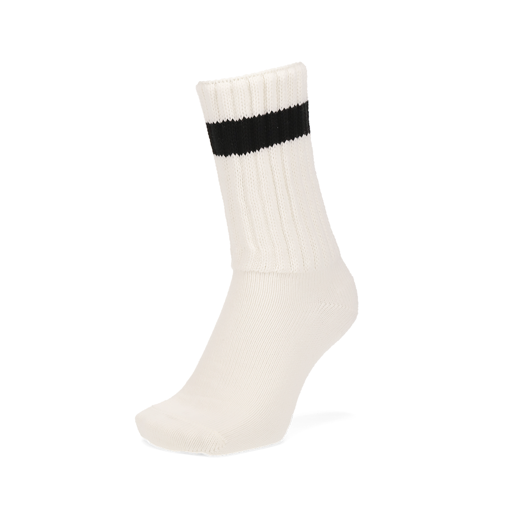 Bulky Ribbed Cotton Crew Socks - Ivory (MEN)