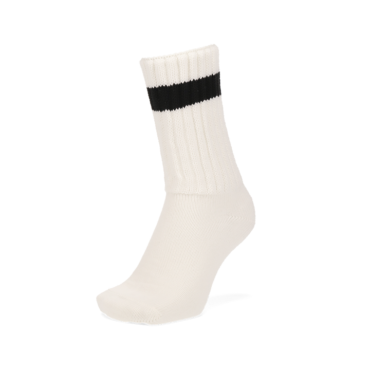 Bulky Ribbed Cotton Crew Socks - Ivory (MEN)