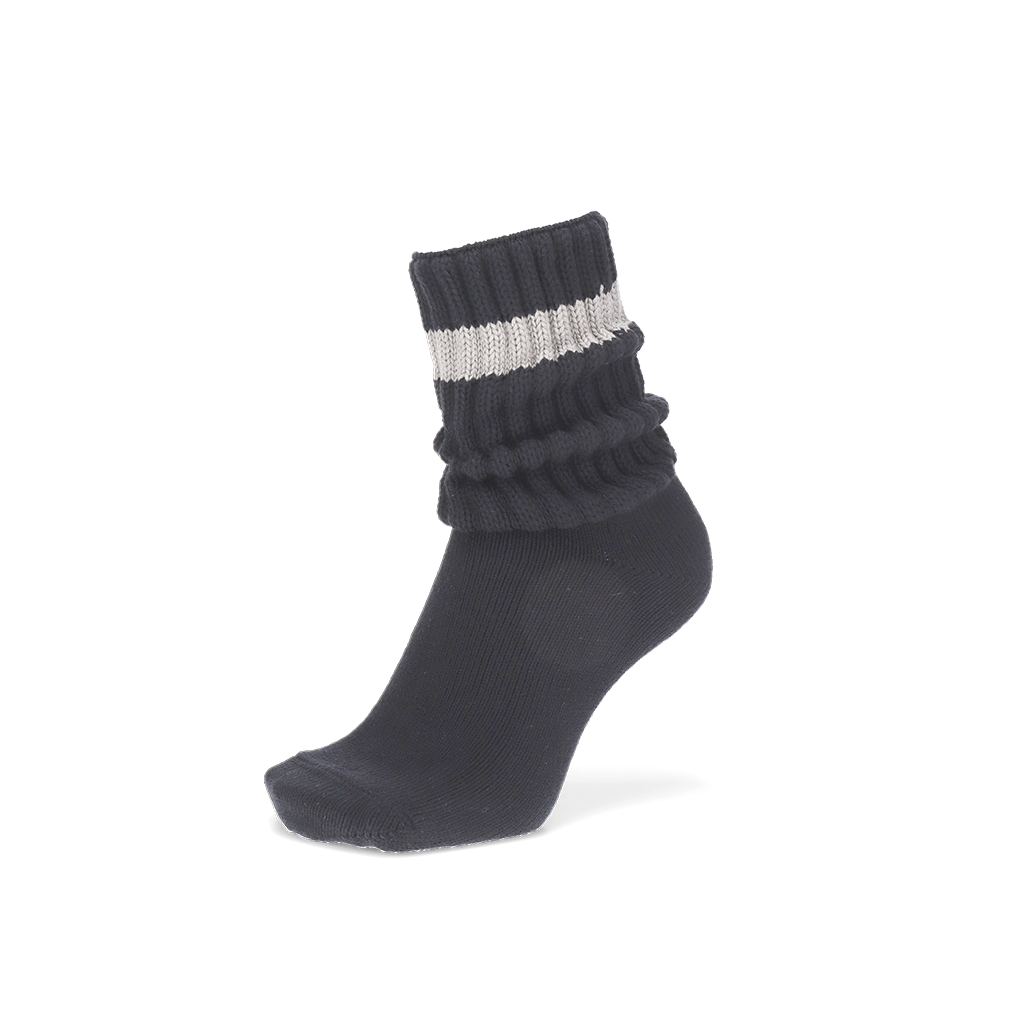 Bulky Ribbed Cotton Crew Socks - Black (MEN)