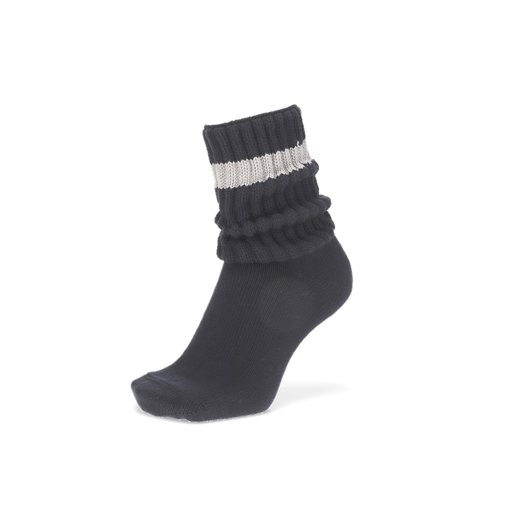 Bulky Ribbed Cotton Crew Socks - Black (MEN)