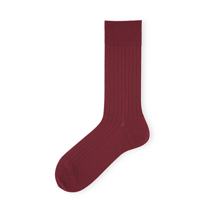 Super Extra Fine Merino Wool Crew Socks - DarkRed (MEN)