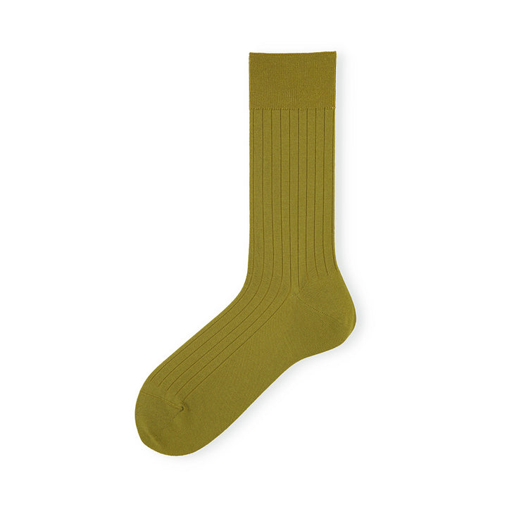 Super Extra Fine Merino Wool Crew Socks - DullYellow (MEN)