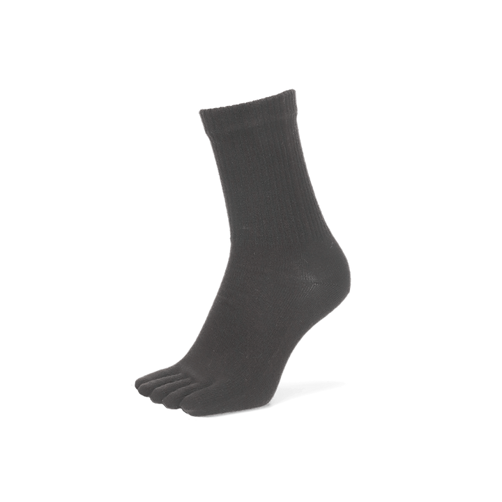 Loose-Fit Merino Toe Crew Socks - Black