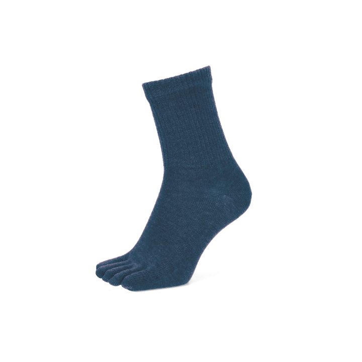 Loose-Fit Merino Toe Crew Socks - Navy