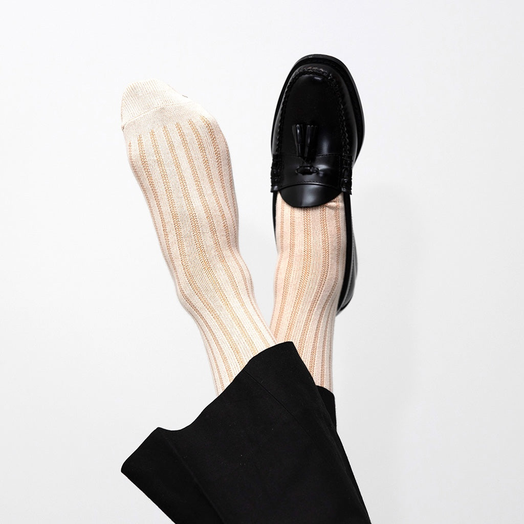 Pique Cotton Crew Socks - LightYellow (MEN)