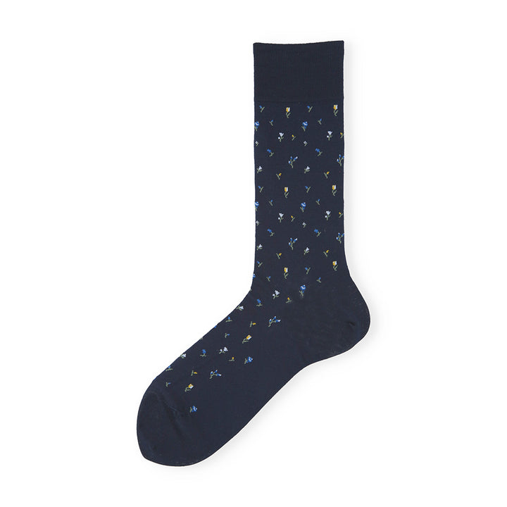 Micro Floral Supima Cotton  Crew Socks