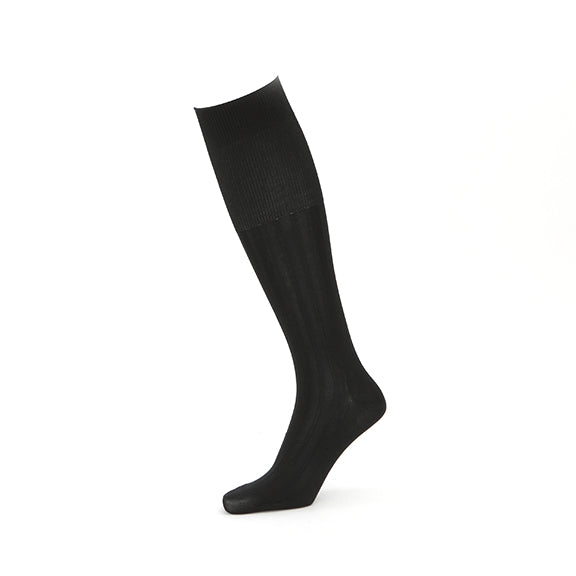 Premium 9x2 Rib Cotton  KNee-High Socks - Black (MEN)