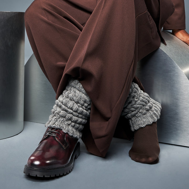 Merino-Silk Leg Warmers - Grey