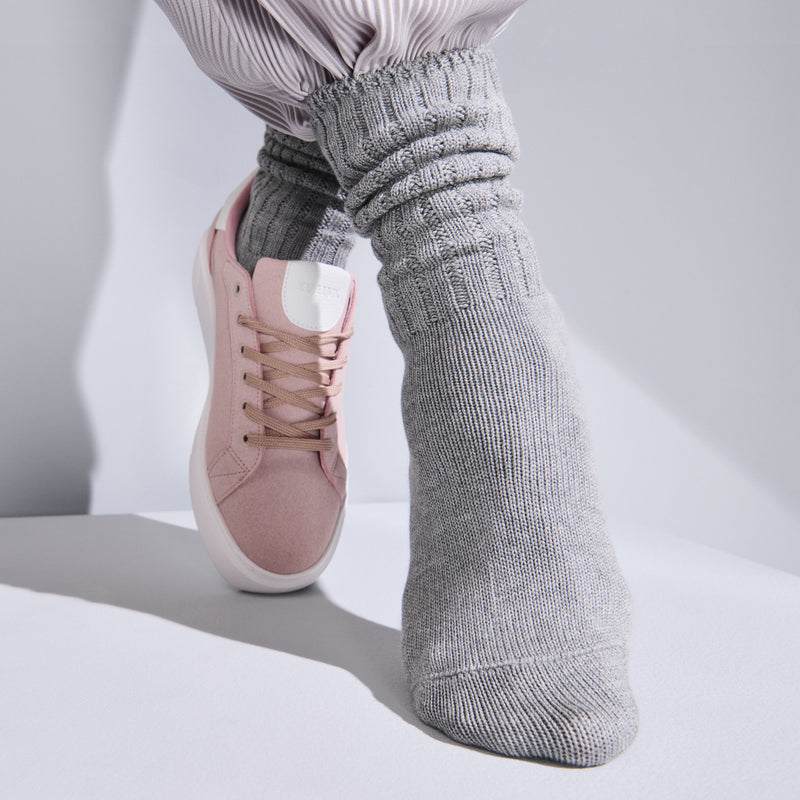 TABIO's COTTON Richell Ribbed Crew Socks - Grey (MEN)