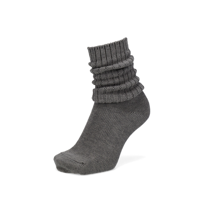 TABIO's COTTON Richell Ribbed Crew Socks - DimGrey