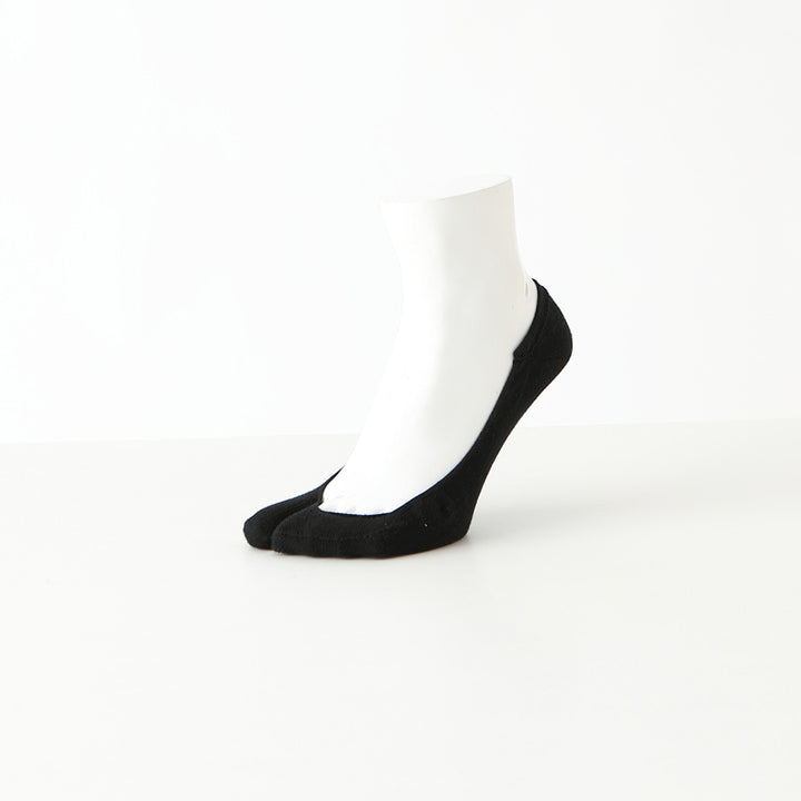 Cotton Tabi No-Show Socks - Black