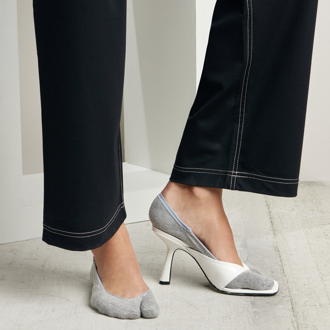 Cotton Tabi No-Show Socks - LightGrey