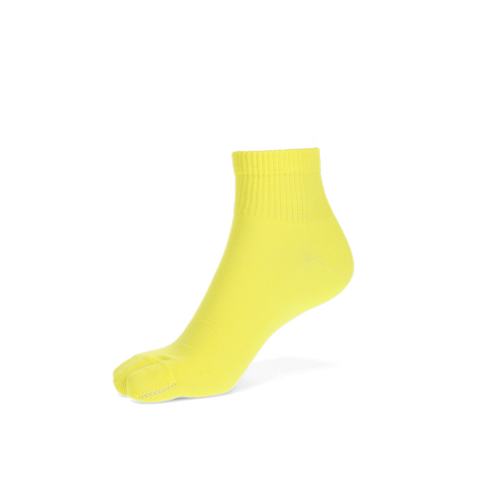 Cotton Tabi Short Crew Socks - Yellow