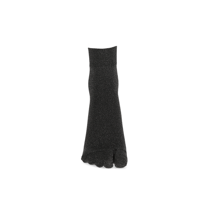 Sparkly Tabi Short Crew Socks - Black