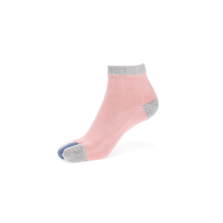 Colorful Toes Cotton Short Crew Socks - Pink (WOMEN)