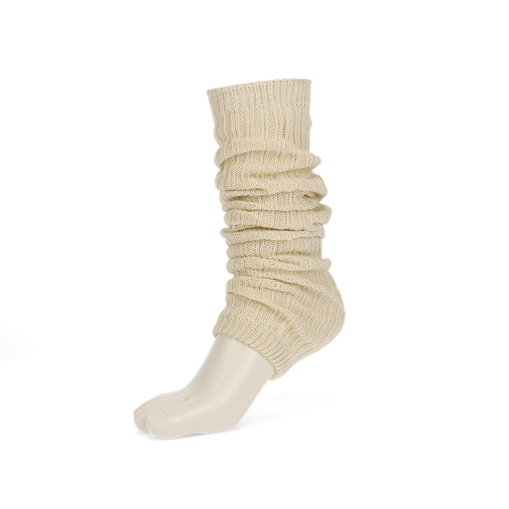 Ribbed Cotton Leg Warmers - Ivory